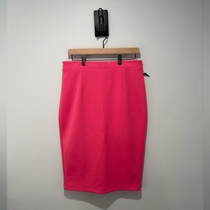 Halogen Zip Back Knit Pencil Skirt Hot Pink 12 NWT